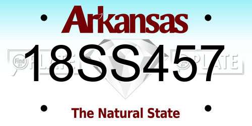 18SS457 Arkansas License Plate