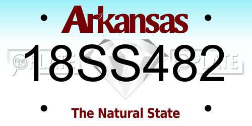 18SS482 Arkansas License Plate