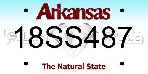 18SS487 Arkansas License Plate
