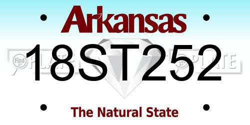 18ST252 Arkansas License Plate