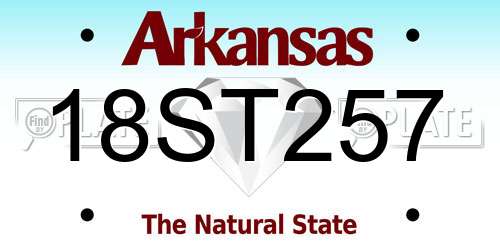 18ST257 Arkansas License Plate