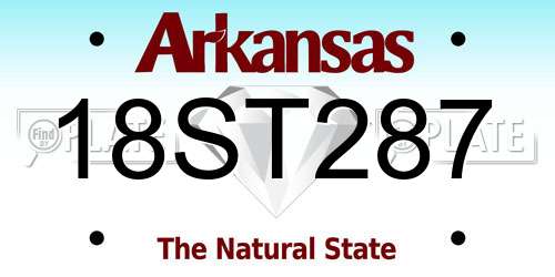 18ST287 Arkansas License Plate