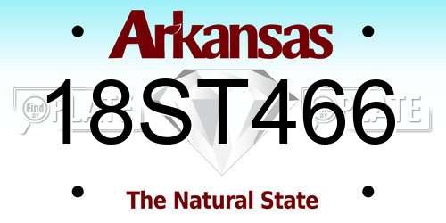 18ST466 Arkansas License Plate