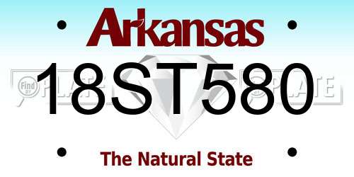 18ST580 Arkansas License Plate