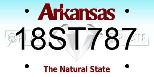 18ST787 Arkansas License Plate