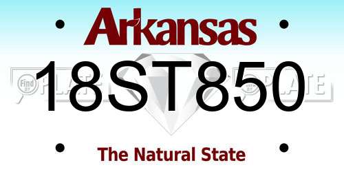 18ST850 Arkansas License Plate