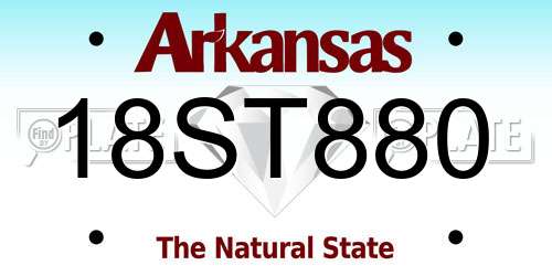 18ST880 Arkansas License Plate