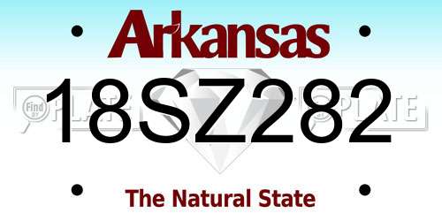 18SZ282 Arkansas License Plate