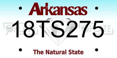 18TS275 Arkansas License Plate