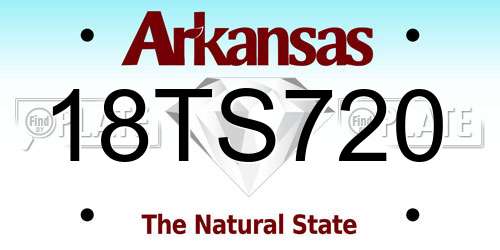 18TS720 Arkansas License Plate