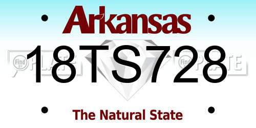 18TS728 Arkansas License Plate