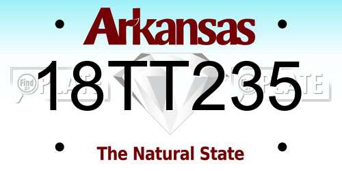 18TT235 Arkansas License Plate