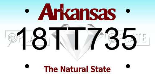 18TT735 Arkansas License Plate
