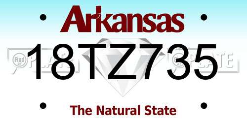 18TZ735 Arkansas License Plate