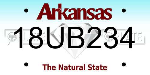 18UB234 Arkansas License Plate