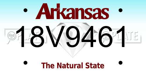 18V9461 Arkansas License Plate