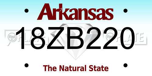 18ZB220 Arkansas License Plate