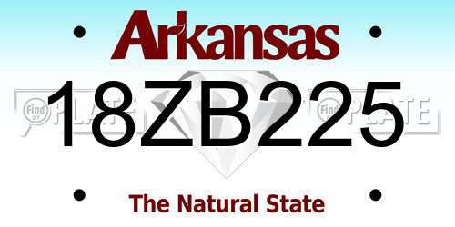 18ZB225 Arkansas License Plate