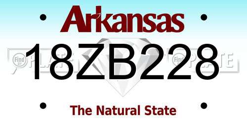 18ZB228 Arkansas License Plate