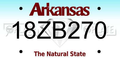 18ZB270 Arkansas License Plate