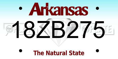 18ZB275 Arkansas License Plate