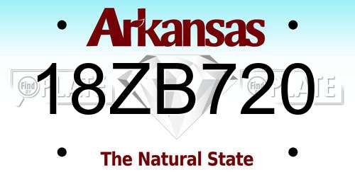 18ZB720 Arkansas License Plate