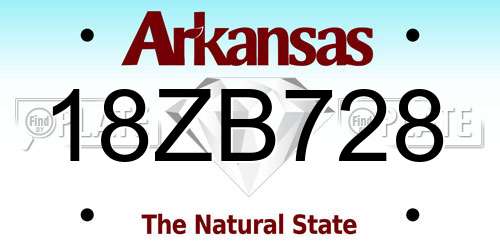 18ZB728 Arkansas License Plate