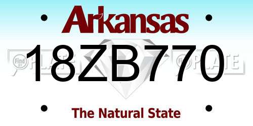 18ZB770 Arkansas License Plate