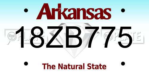 18ZB775 Arkansas License Plate