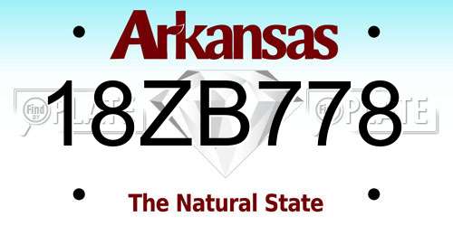 18ZB778 Arkansas License Plate