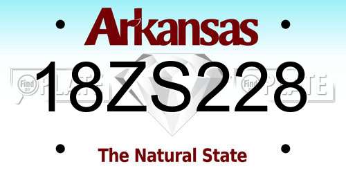 18ZS228 Arkansas License Plate