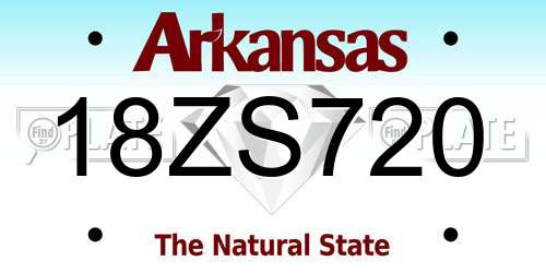 18ZS720 Arkansas License Plate