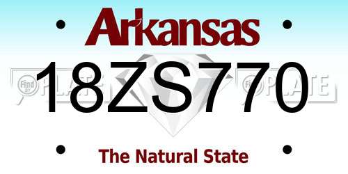 18ZS770 Arkansas License Plate