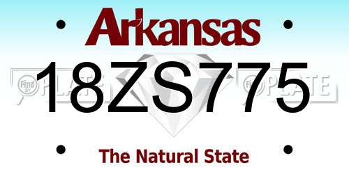 18ZS775 Arkansas License Plate