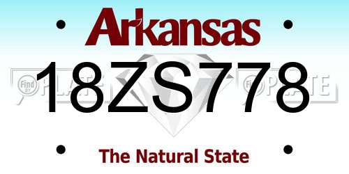 18ZS778 Arkansas License Plate