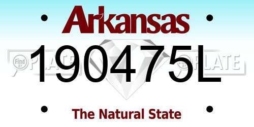 190475L Arkansas License Plate