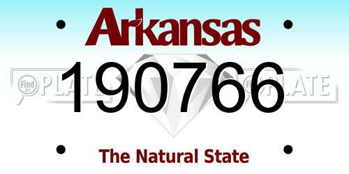 190766 Arkansas License Plate