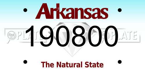 190800 Arkansas License Plate