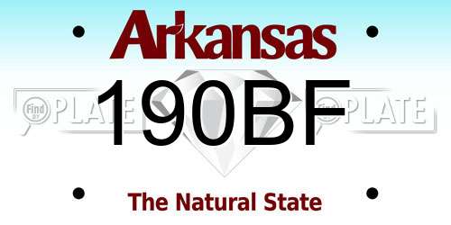 190BF Arkansas License Plate
