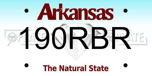 190RBR Arkansas License Plate