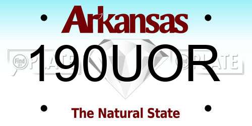 190UOR Arkansas License Plate