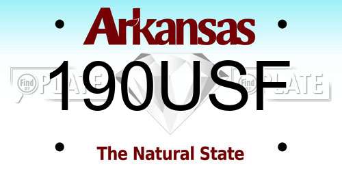 190USF Arkansas License Plate