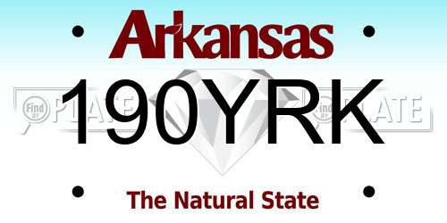 190YRK Arkansas License Plate