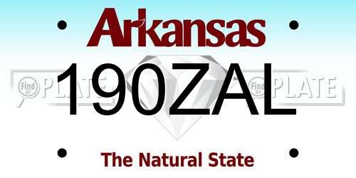 190ZAL Arkansas License Plate