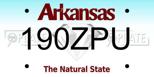 190ZPU Arkansas License Plate