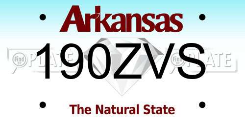 190ZVS Arkansas License Plate