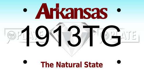 1913TG Arkansas License Plate