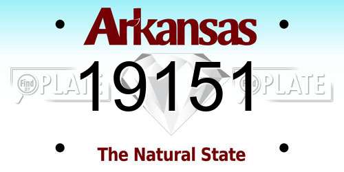 19151 Arkansas License Plate
