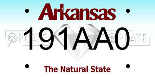 191AA0 Arkansas License Plate