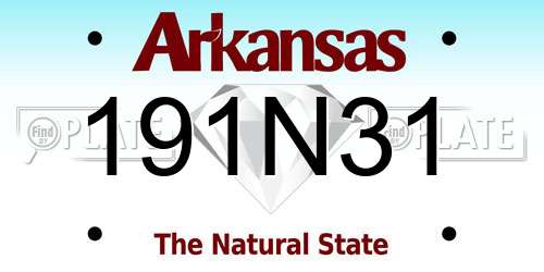 191N31 Arkansas License Plate